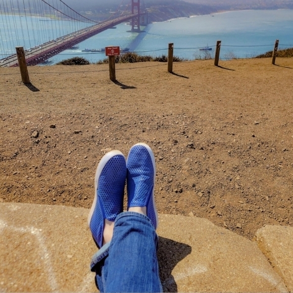 Jibs Unisex Mid Rise Galaxy Blue Slip-on Perforated Leather Odor Free Handmade - Picture 11 of 16